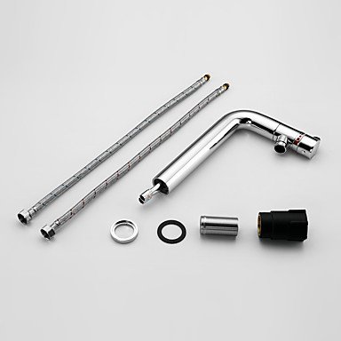 Campania Contemporary Chrome Finish Bathroom Sink Faucet with Revolvable Spout